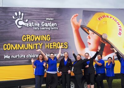 Creative Garden Wallan mobile billboard Melbourne northern suburbs — early learning centre opening campaign by The Mobile Billboard Company