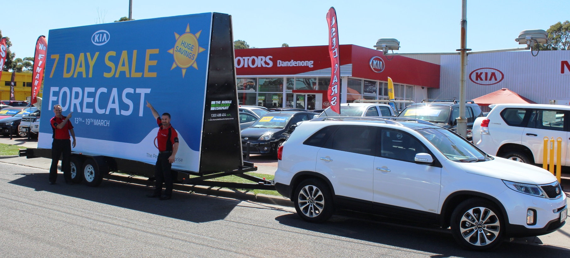 Subway mobile billboard Melbourne targeting tradies and construction workers at lunchtime